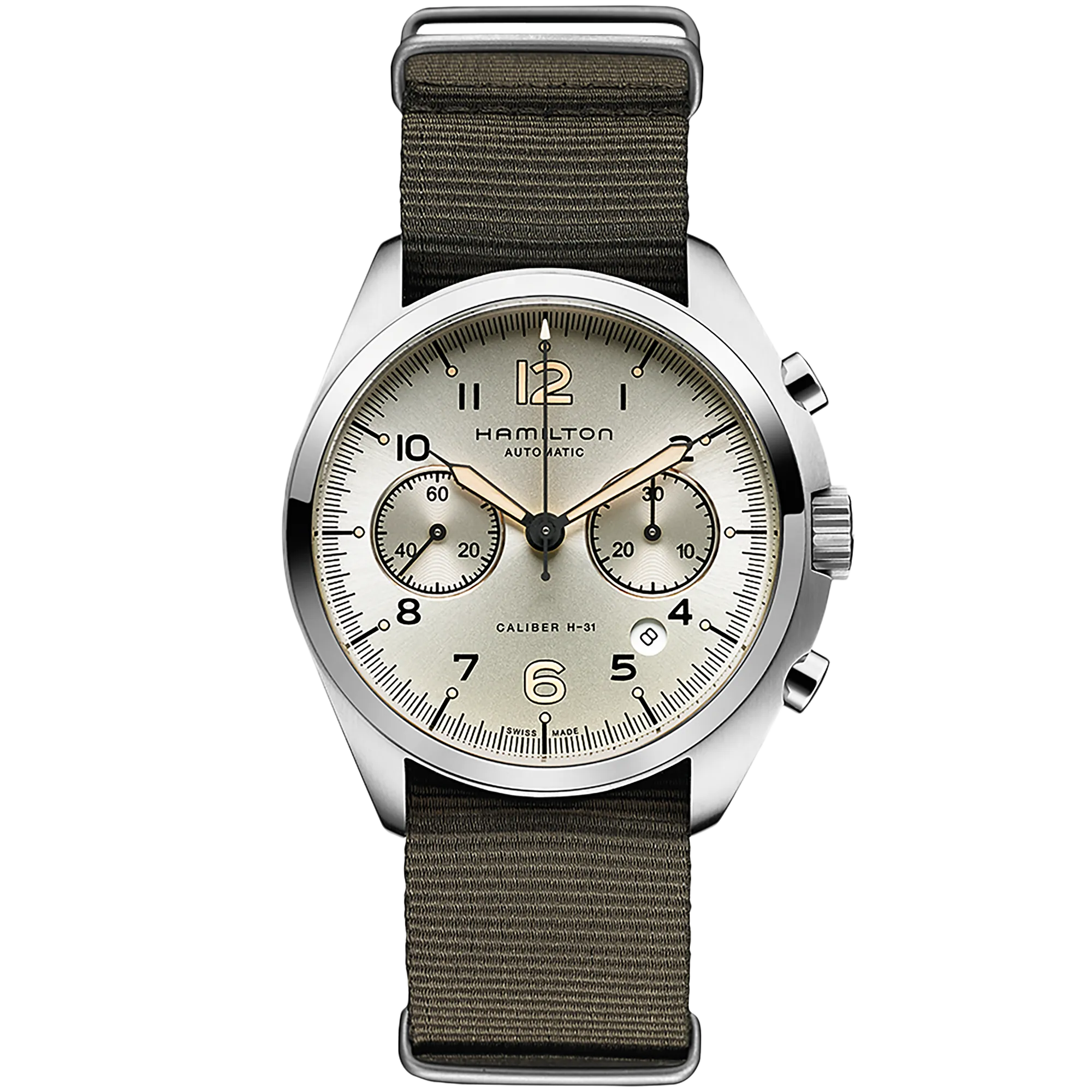 Hamilton Khaki Aviation Khaki Pilot Pioneer Auto Chrono Beige H76456955 detay görseli 1