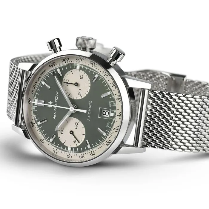 Hamilton American Classic Intra-Matic Auto Chrono 40mm Otomatik Yeşil H38416160 detay görseli 2