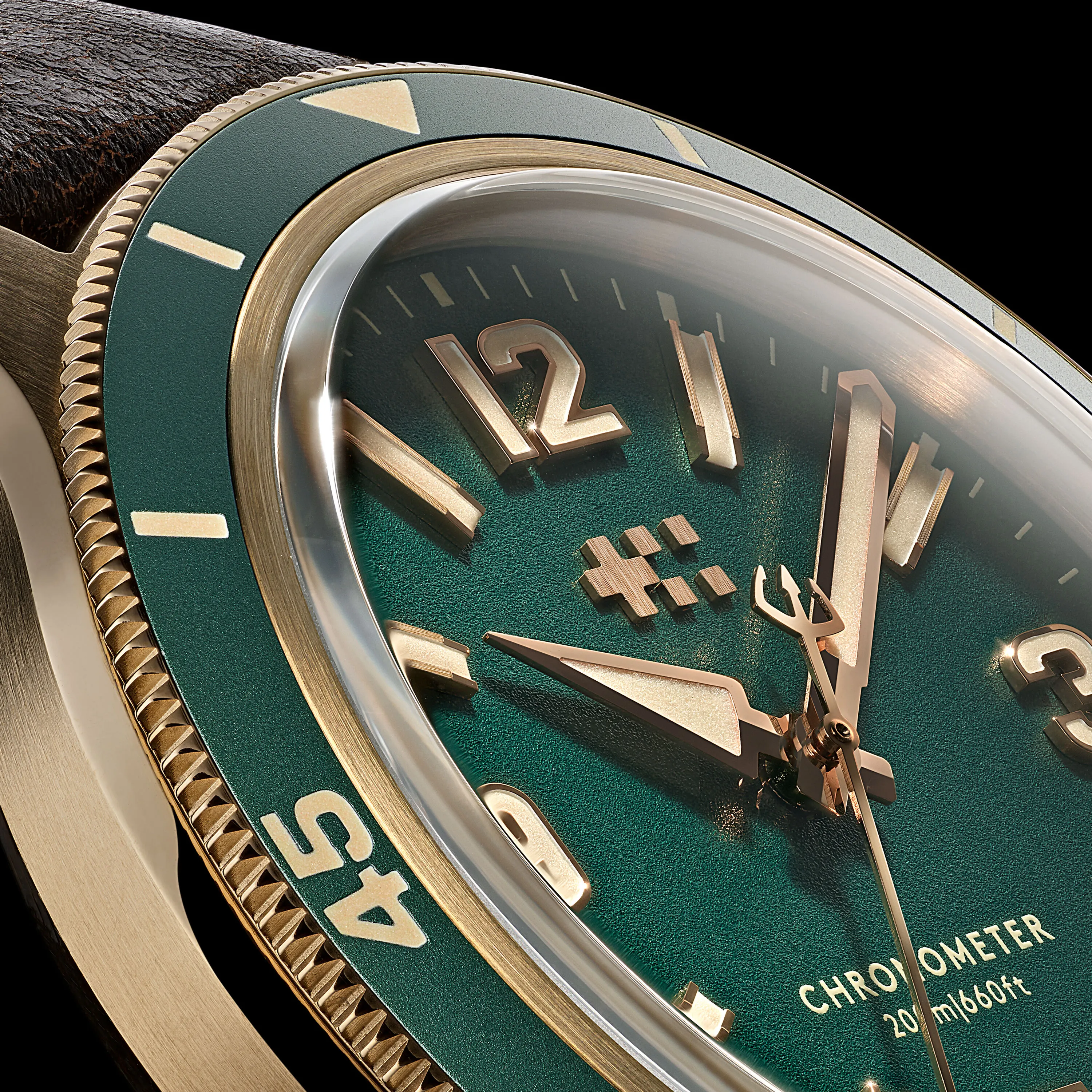 Christopher Ward C60 Trident Biscay Bronze Otomatik Yeşil C6039C3H1B0VV0HV detay görseli 2