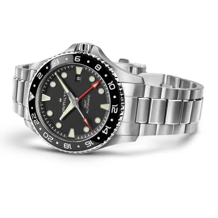 Hamilton Khaki Navy Scuba Auto GMT Siyah H82555130 detay görseli 5