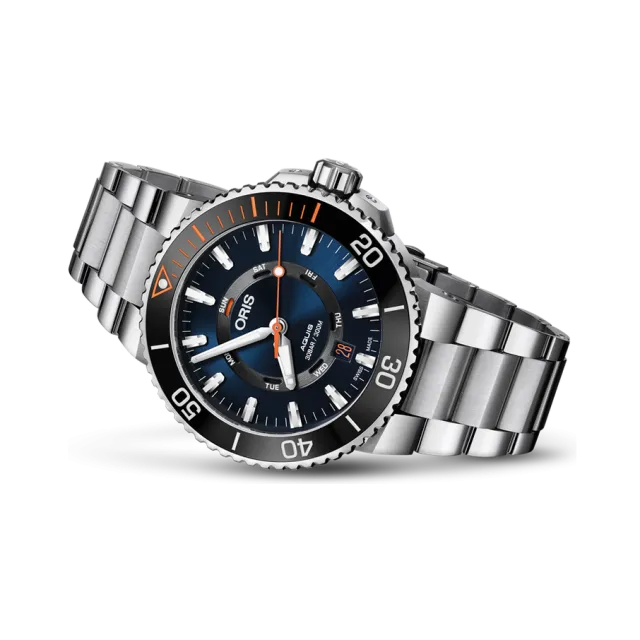 Beğenmek için çift tıkla Oris Aquis Staghorn Restoration Limited Edition Otomatik Mavi 0173577344185SETMB Görsel 1