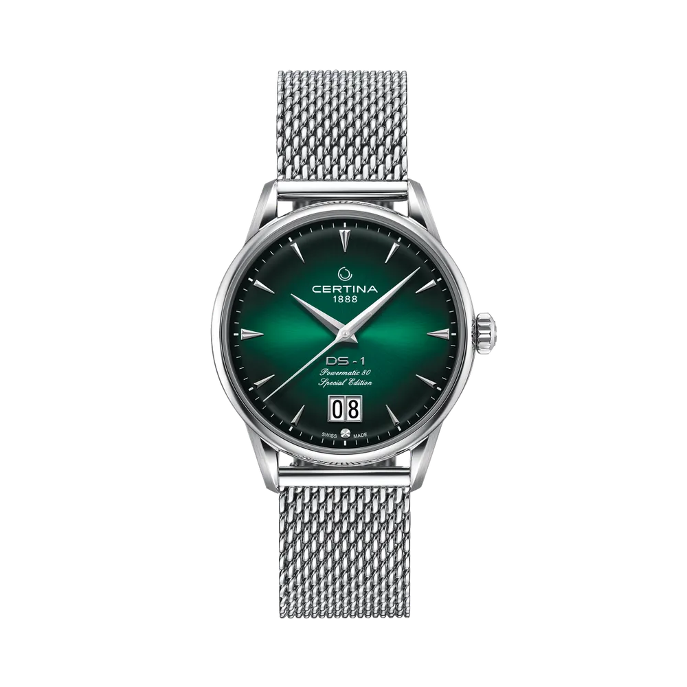 Certina DS-1 Big Date Powermatic 80 60th Anniversary DS Concept Special Edition Otomatik Yeşil C0294261109160