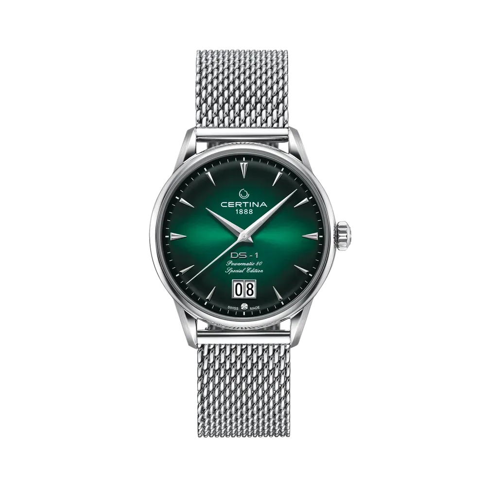 Certina DS-1 Big Date Powermatic 80 60th Anniversary DS Concept Special Edition Otomatik Yeşil C0294261109160