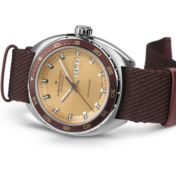 Hamilton American Classic Pan Europ Day Date Auto Beige H35435820 detay görseli 2