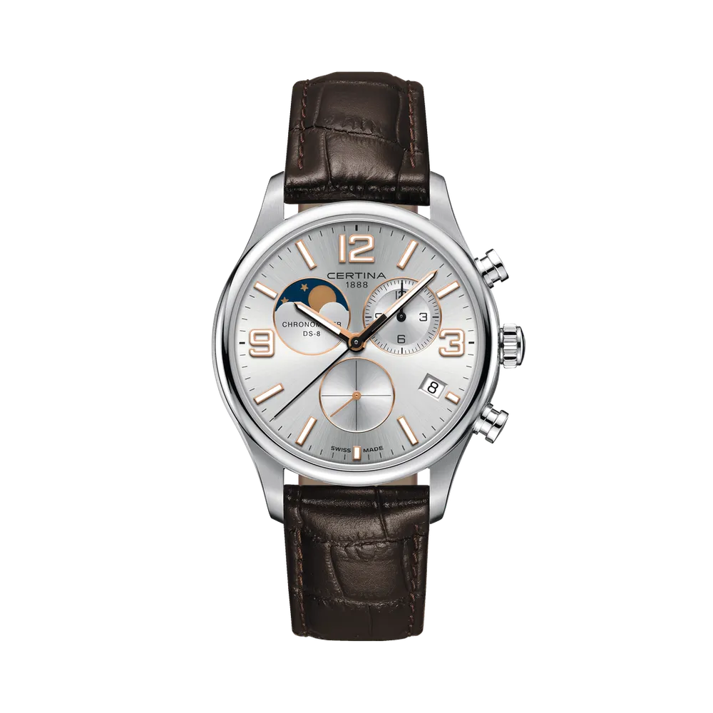 Certina DS-8 Chronograph Moon Phase Silver C0334601603700