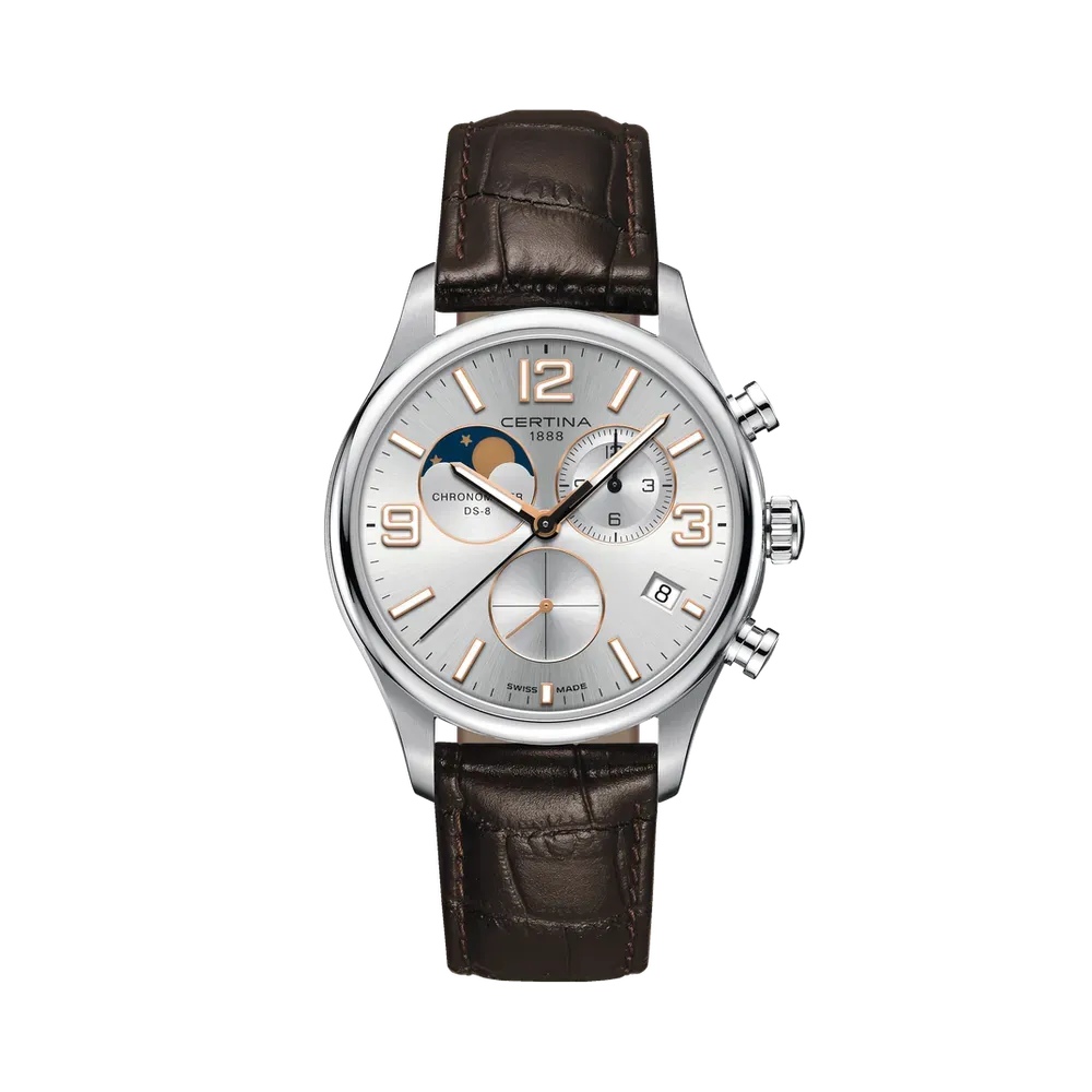 Certina DS-8 Chronograph Moon Phase Silver C0334601603700