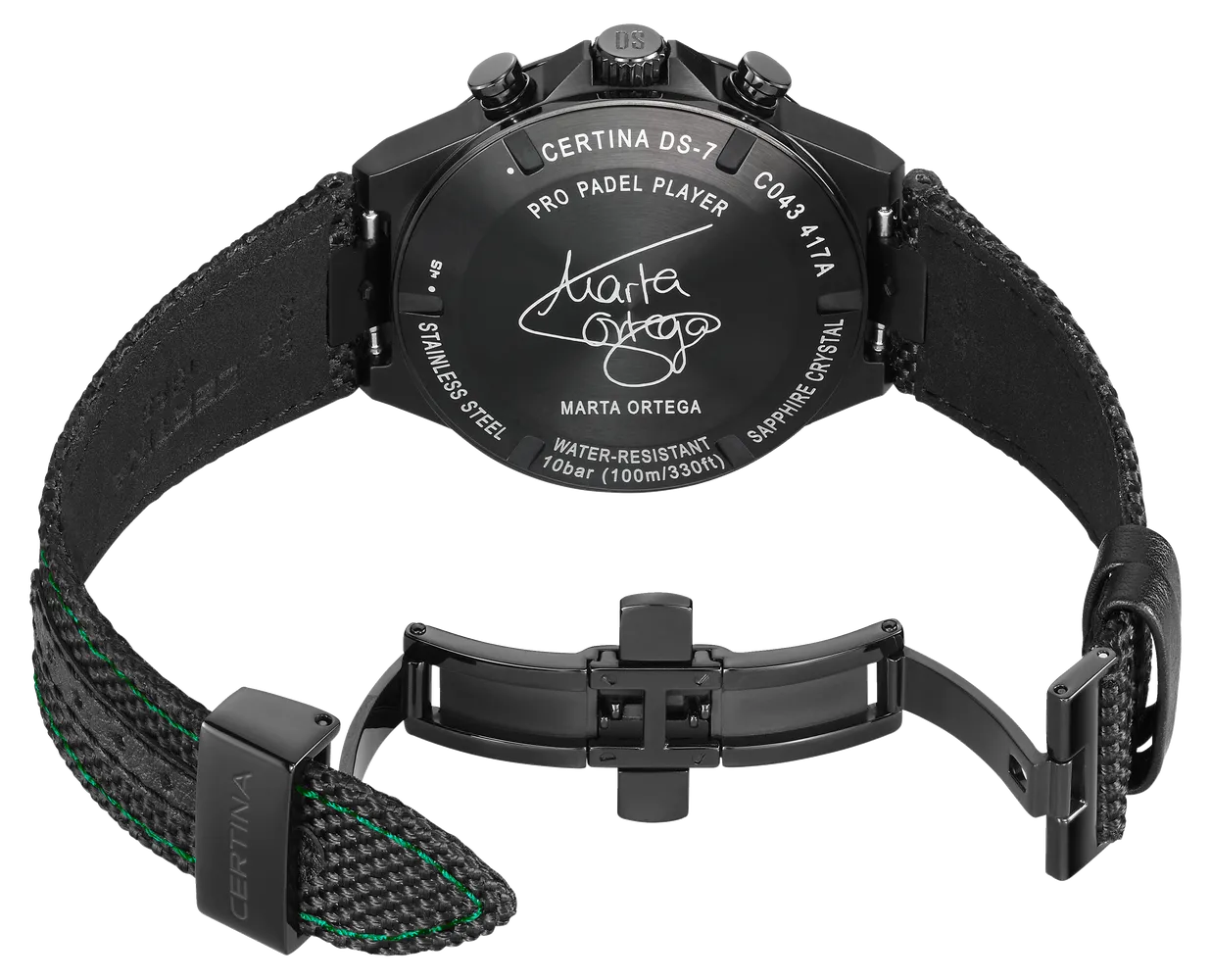 Certina DS-7 Chronograph Padel Edition By Marta Ortega Black Carbon C0434173820110 detay görseli 3
