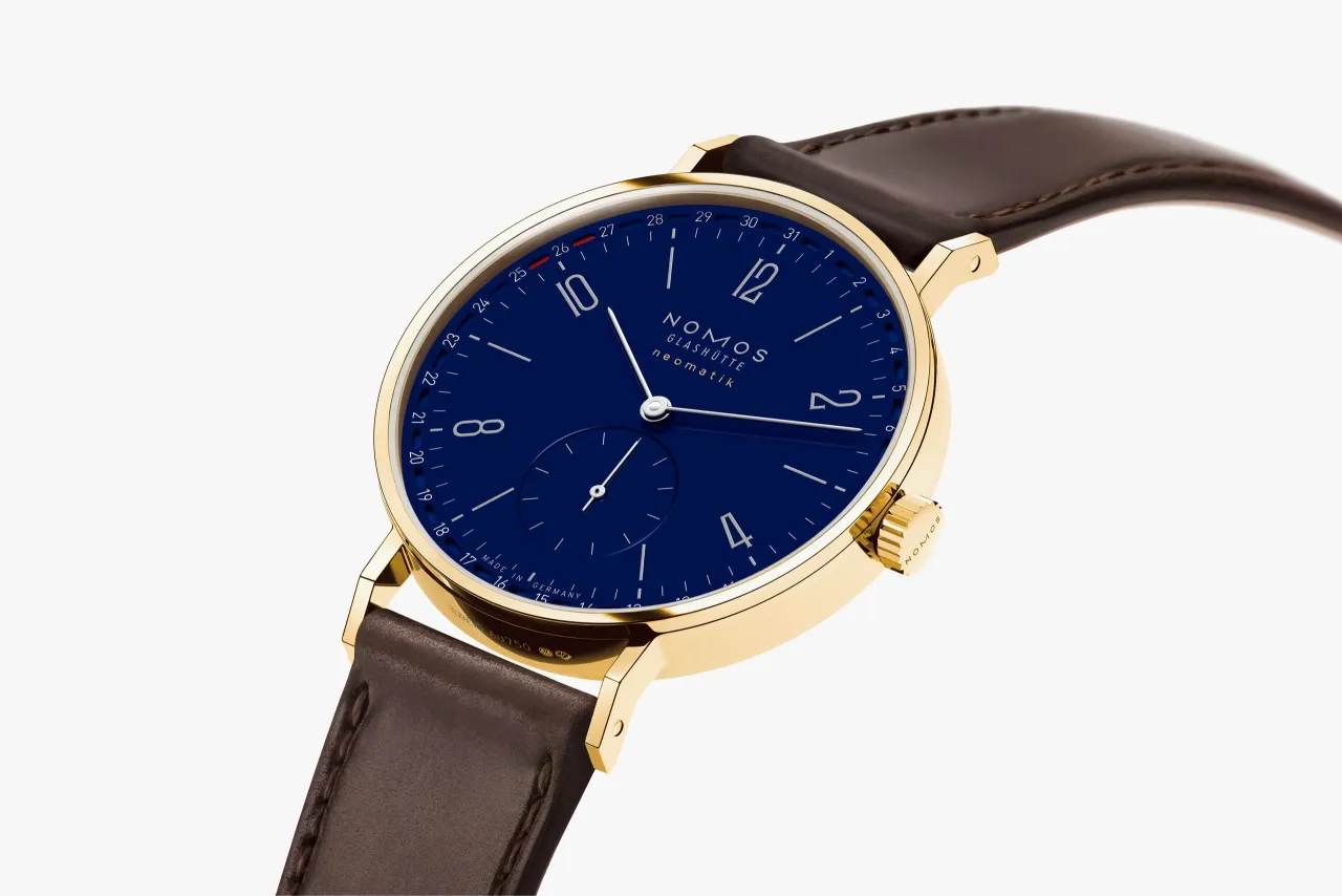 NOMOS Glashütte Tangente Gold Neomatik 38 Update DIE ZEIT 195S2 detay görseli 1