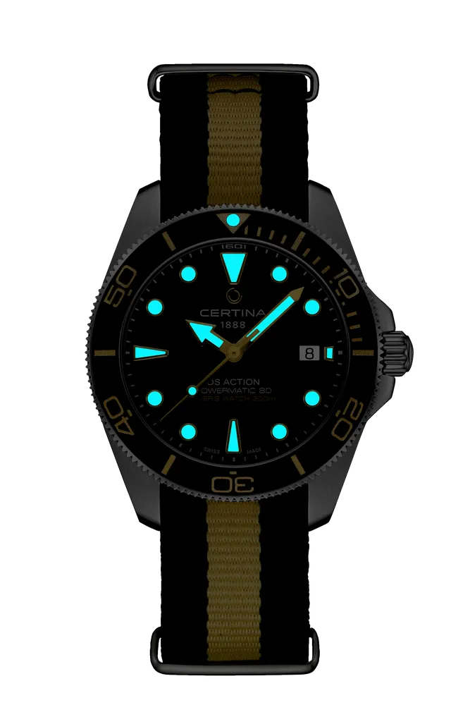 Certina DS Action Diver 40.5mm Powermatic 80 Otomatik Siyah C0484071805101 detay görseli 1