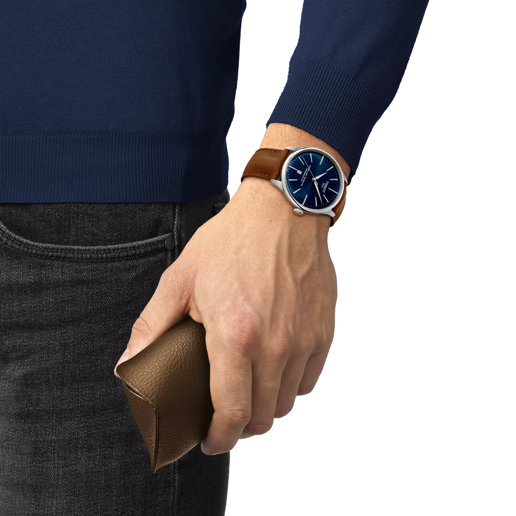 Tissot Chemin Des Tourelles 42mm Otomatik Mavi T1394071604100 detay görseli 4