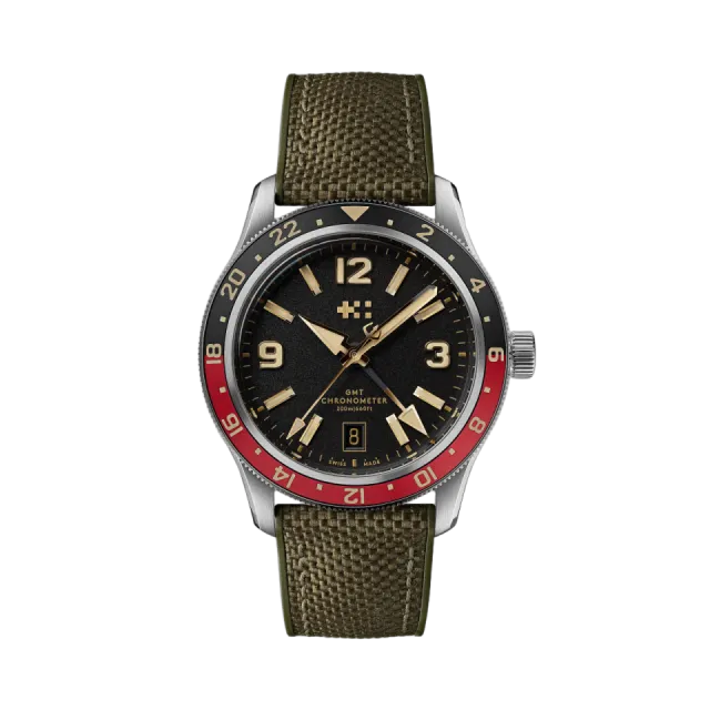 Beğenmek için çift tıkla Christopher Ward C60 Trident Biscay GMT Otomatik Siyah C6039AGM1S0RK0HV Görsel 1