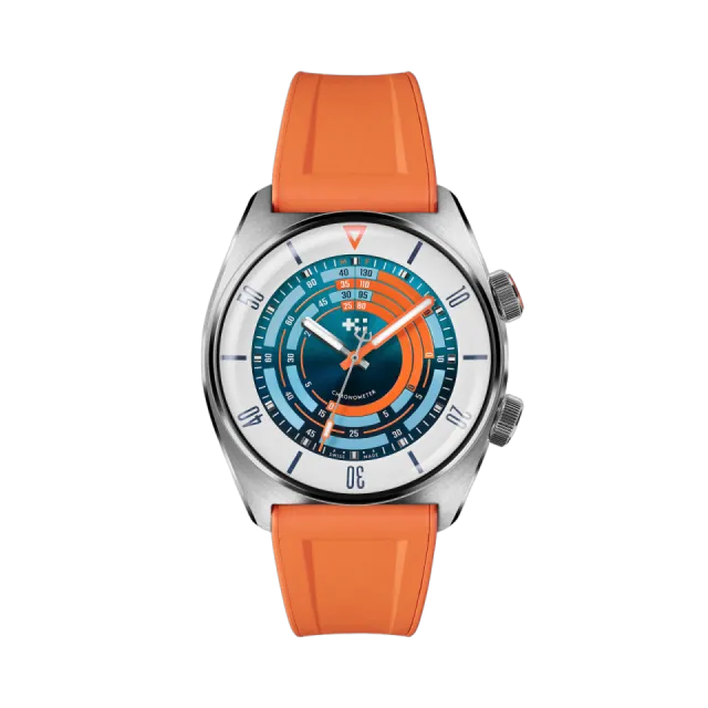 Beğenmek için çift tıkla Christopher Ward C65 Super Compressor Elite Otomatik Mavi Turuncu C6541CSC2S0WB0RO Görsel 1