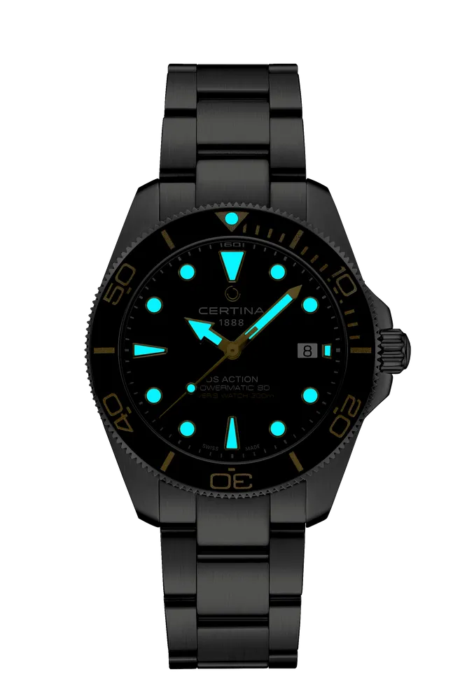 Certina DS Action Diver 40.5mm Powermatic 80 Otomatik Siyah C0484071105101 detay görseli 1