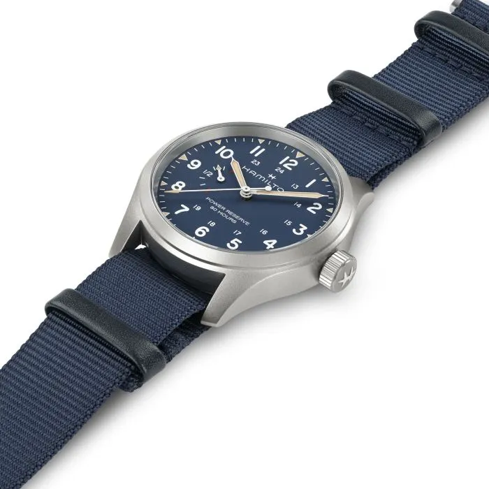 Hamilton Khaki Field Power Reserve 40mm Blue H69509940 detay görseli 4