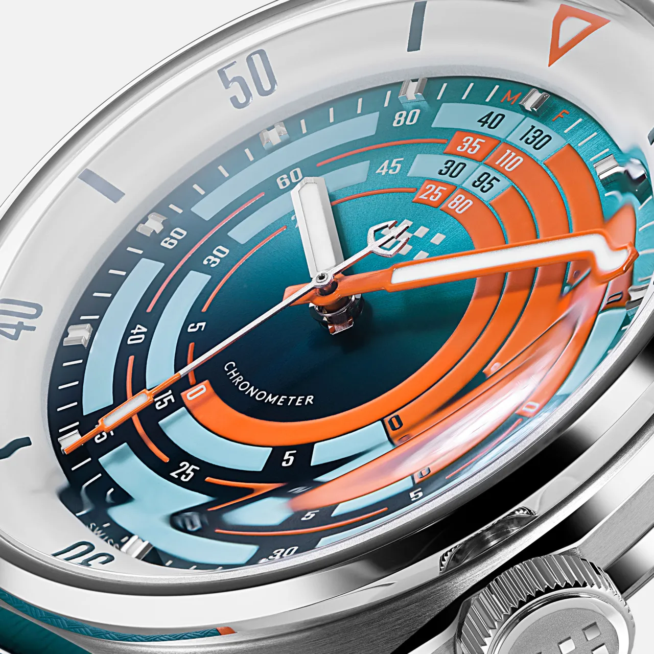 Christopher Ward C65 Super Compressor Elite Otomatik Mavi Turuncu C6541CSC2S0WB0RO detay görseli 3
