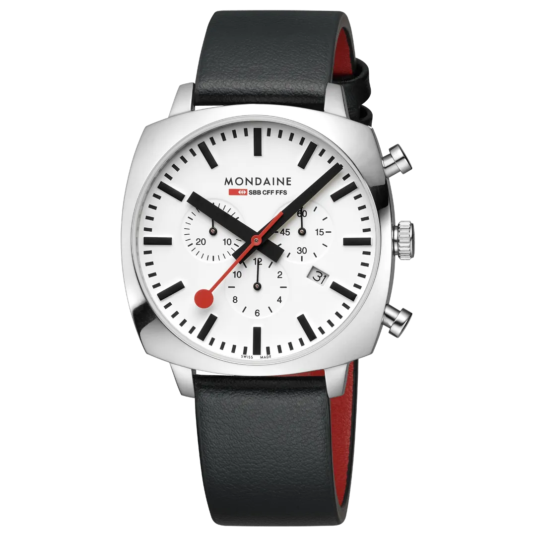 Mondaine Grand Cushion Chronograph Black MSL41410LBVSET detay görseli 2