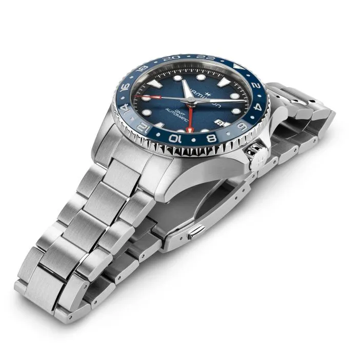 Hamilton Khaki Navy Scuba Auto GMT 43mm Mavi H82535140 detay görseli 3
