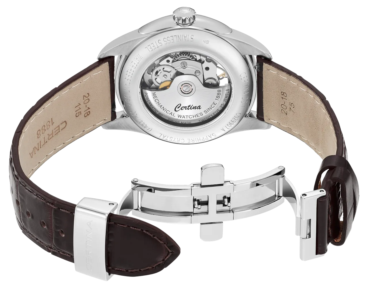 Certina DS-1 Skeleton Otomatik Gri C0299071608100 detay görseli 2