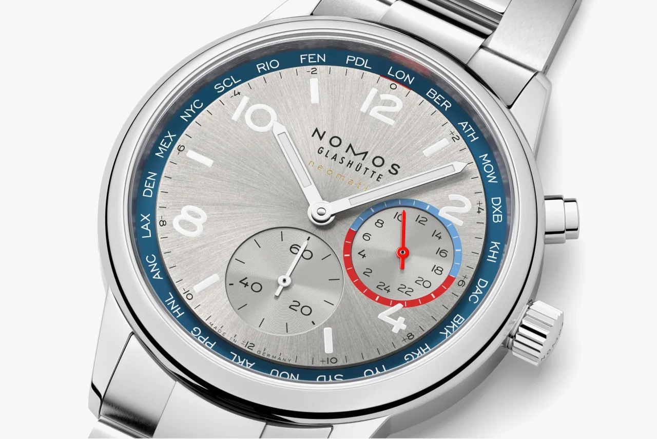 NOMOS Glashütte Club Sport Neomatik Worldtimer Silver Otomatik 791SB detay görseli 2