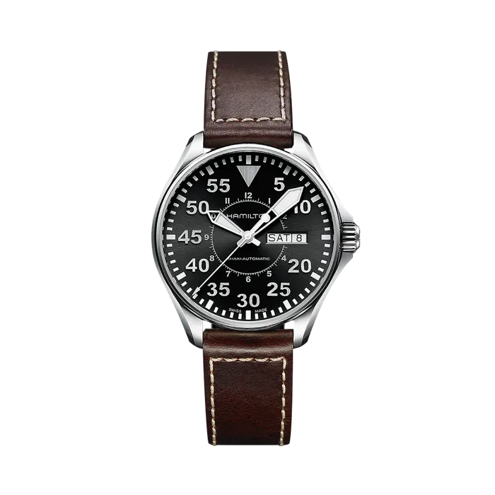 Hamilton Khaki Aviation Khaki Pilot Auto Otomatik Black H64425535
