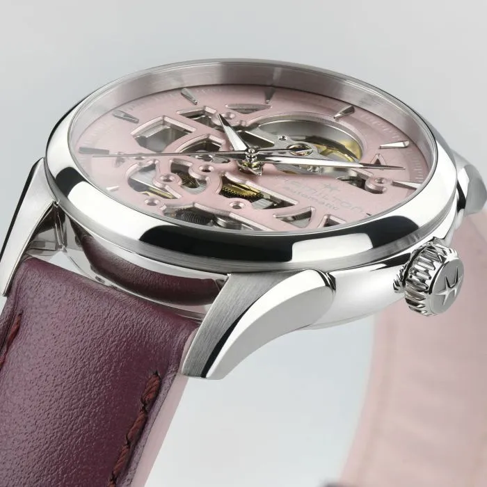Hamilton Jazzmaster Skeleton Auto Pembe H32265870 detay görseli 3