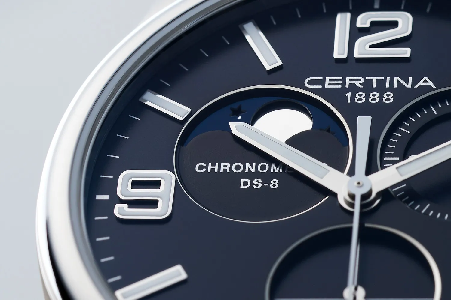 Certina DS-8 Chronograph Moon Phase Blue C0334601604700 detay görseli 5
