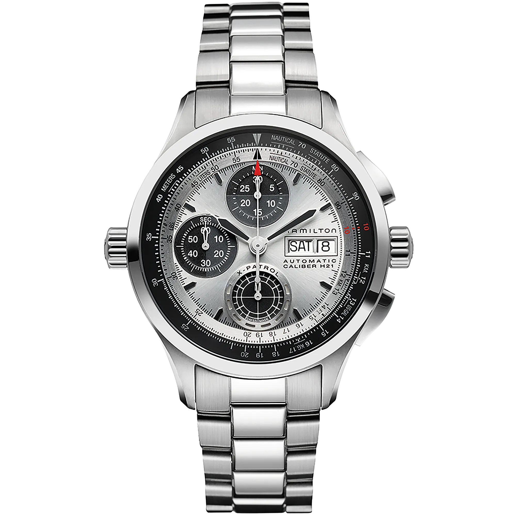Hamilton Khaki Aviation Khaki X Patrol Auto Chrono Otomatik Gümüş H76566151 detay görseli 1