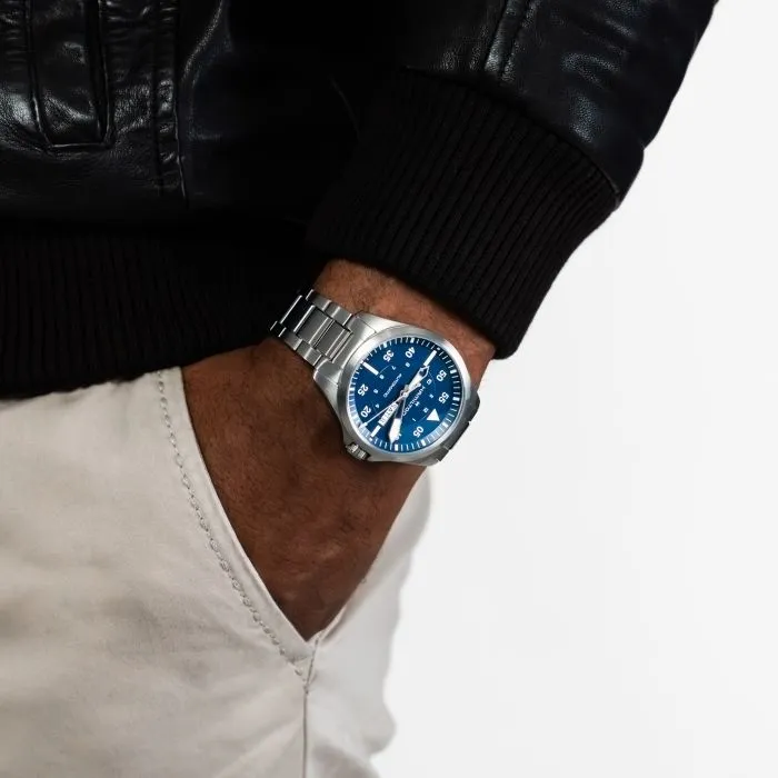Hamilton Khaki Aviation Pilot Day Date Auto Mavi H64635140 detay görseli 5