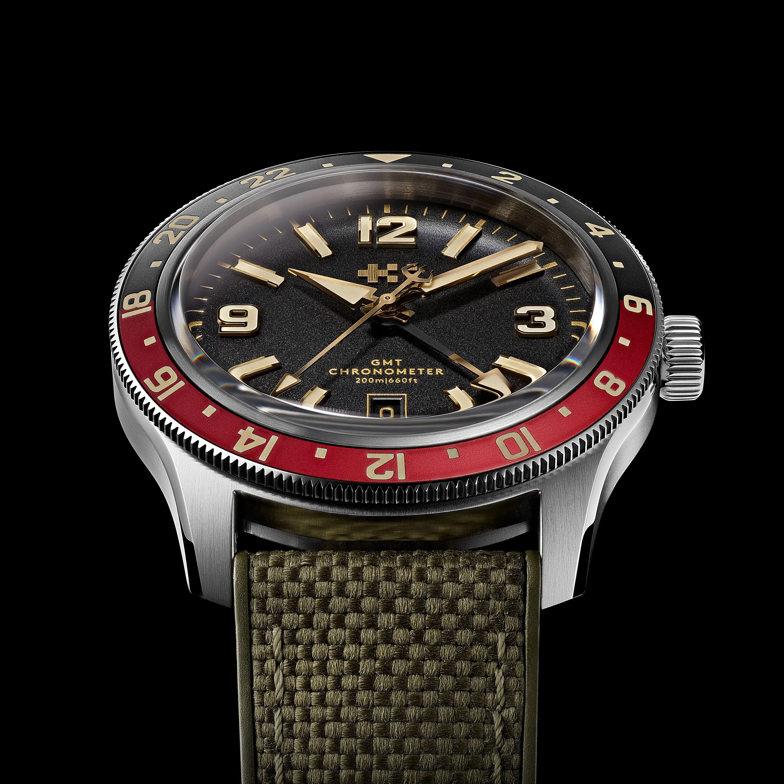 Christopher Ward C60 Trident GMT Otomatik Siyah C6042AGM1S0RK0B0 detay görseli 4