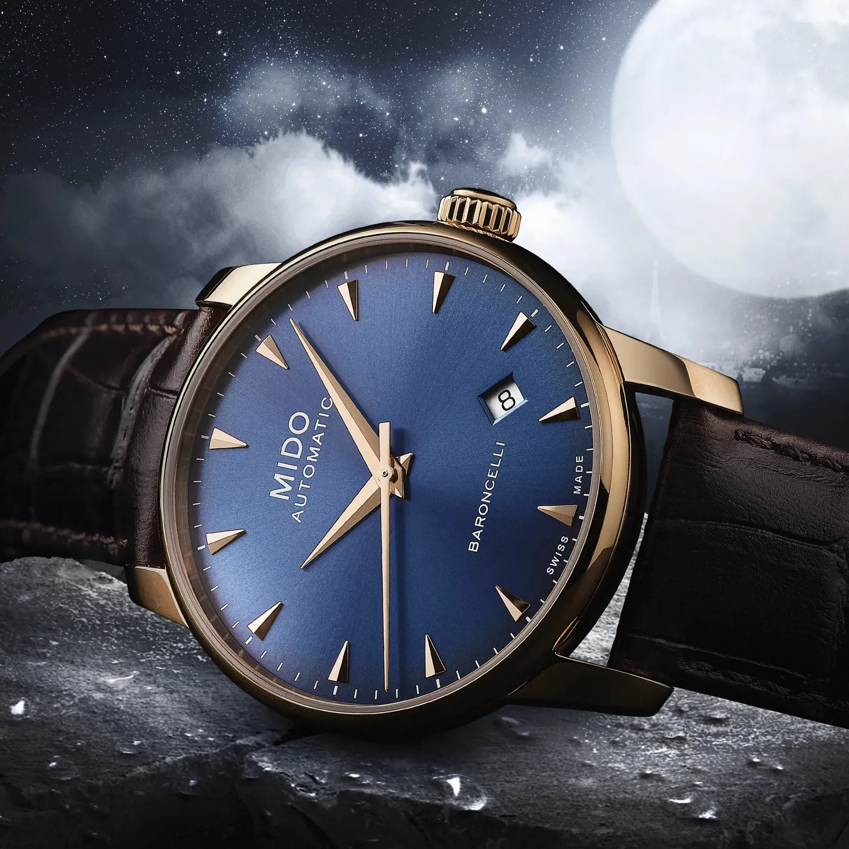 MIDO Baroncelli Midnight Blue Gent Otomatik Blue M86003158 detay görseli 3