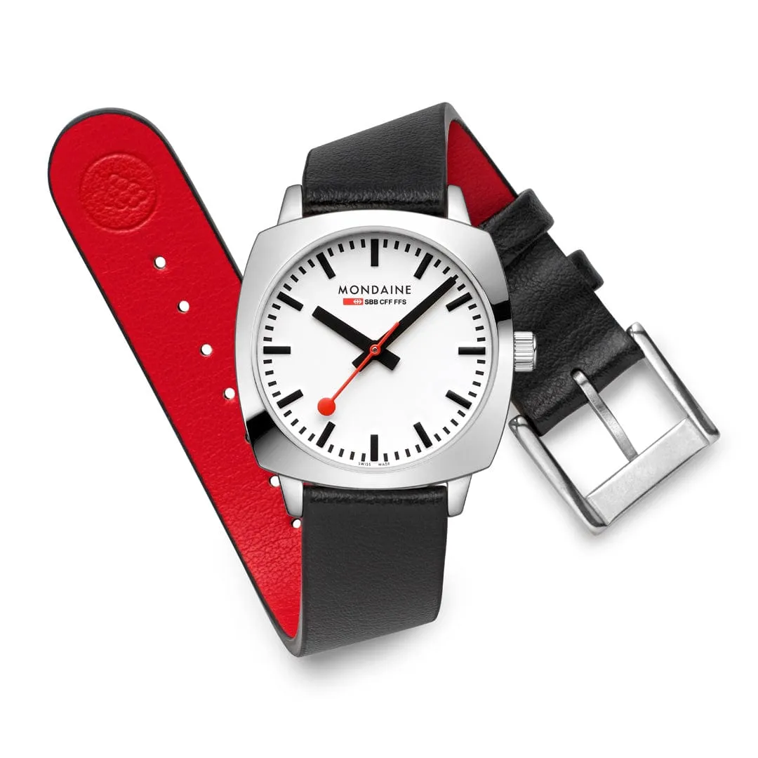 Mondaine Cushion Black MSL31110LBV detay görseli 3