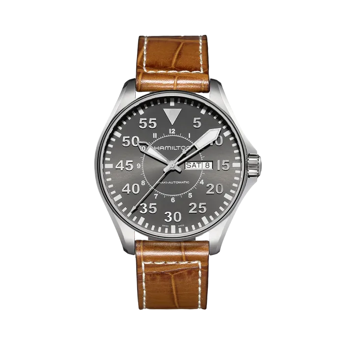 Hamilton Khaki Aviation Pilot Day Date Auto Grey H64715885