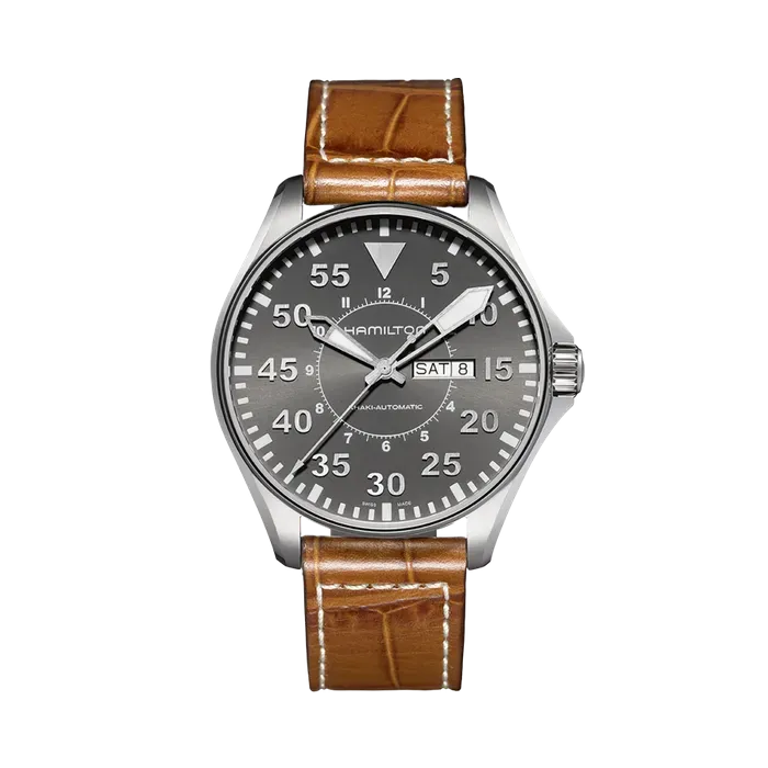 Hamilton Khaki Aviation Pilot Day Date Auto Grey H64715885
