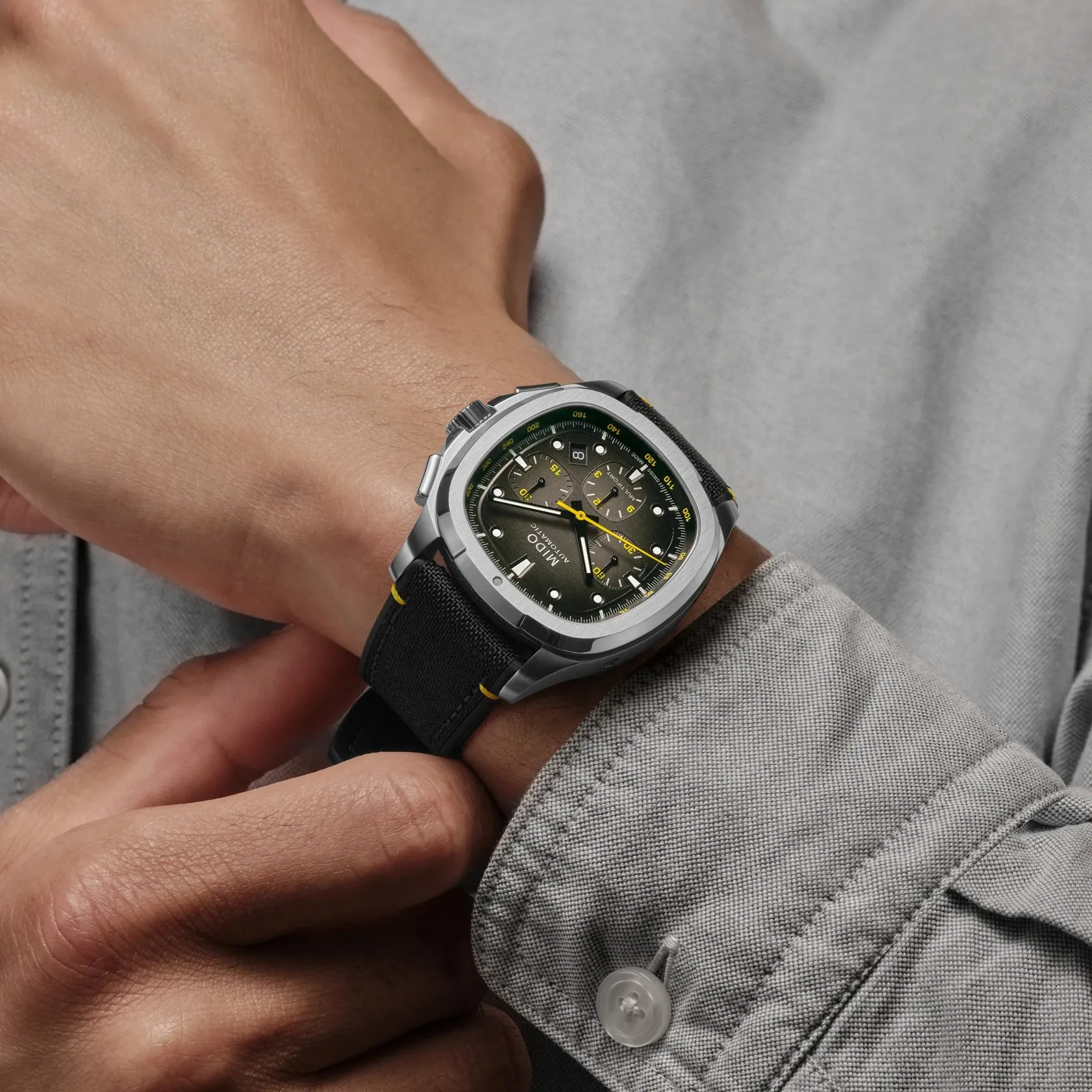 Mido Multifort TV Chronograph Otomatik Gri M0495271108100 detay görseli 5