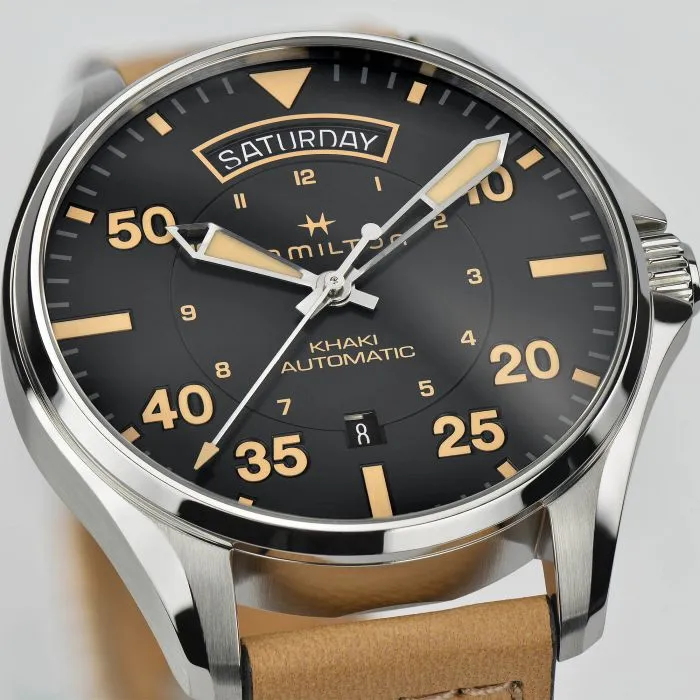Hamilton Khaki Aviation Day Date Auto Otomatik Siyah H64645531 detay görseli 2