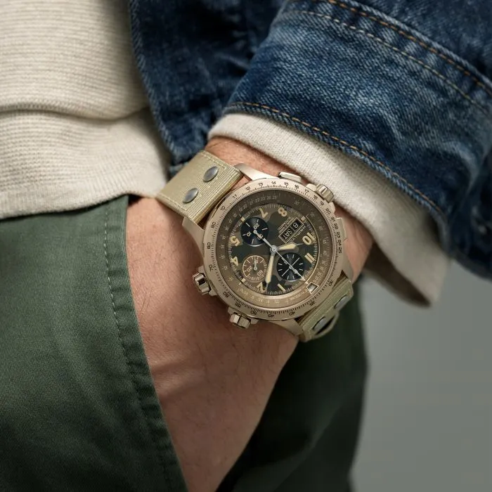 Hamilton Khaki Aviation X-Wind Auto Chrono Brown H77916920 detay görseli 4