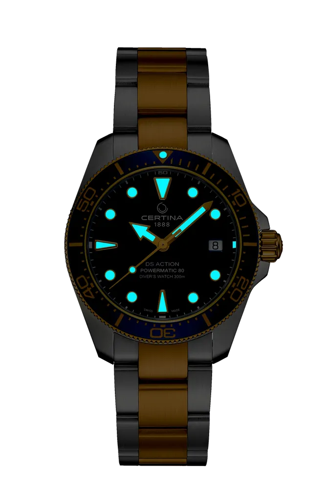Certina DS Action Diver 38mm Powermatic 80 Otomatik Blue C0488072204100 detay görseli 1