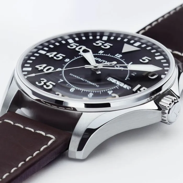Hamilton Khaki Aviation Pilot Day Date Auto Otomatik Siyah H64715535 detay görseli 3