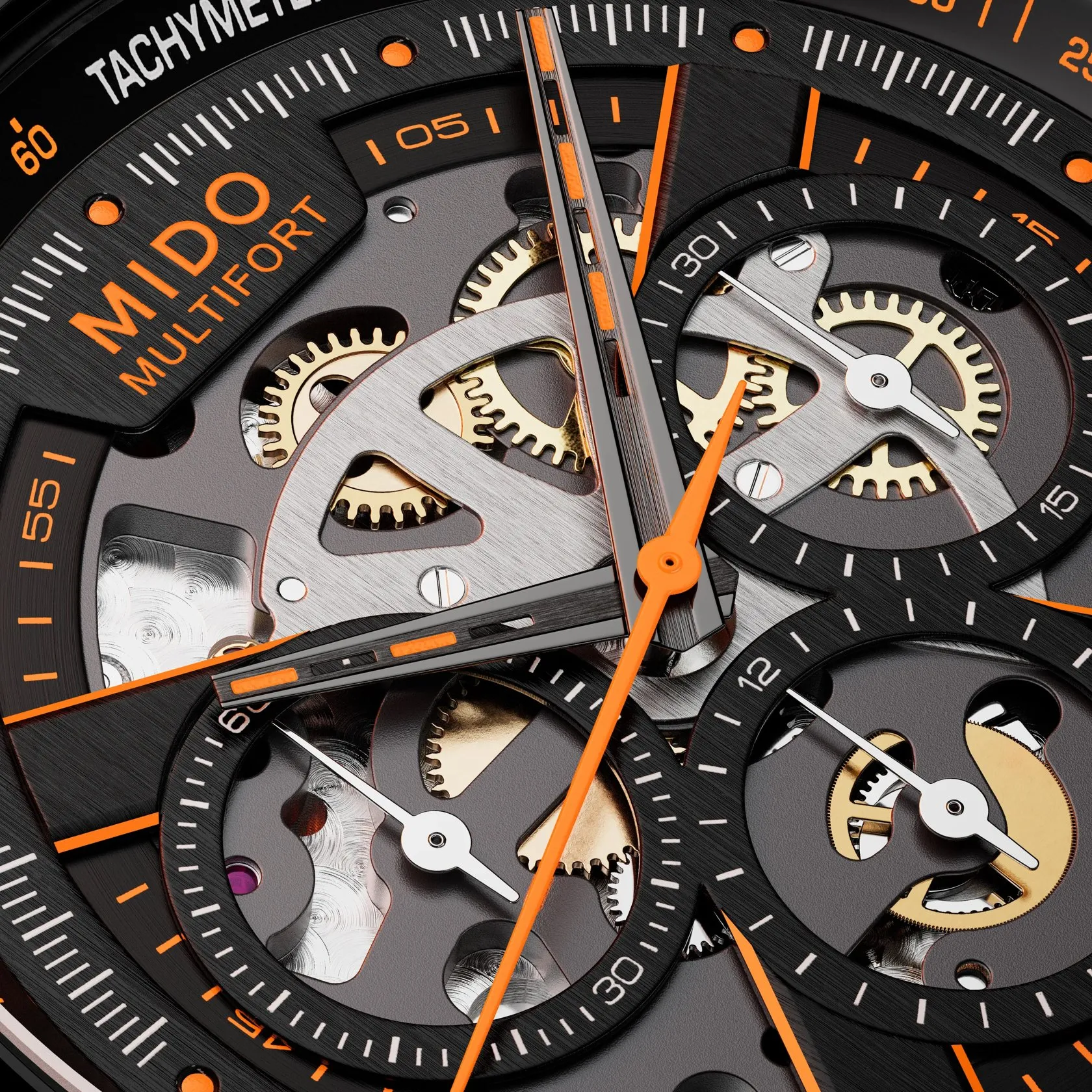 Mido Multifort Skeleton Chronograph Otomatik M0386623705000 detay görseli 5