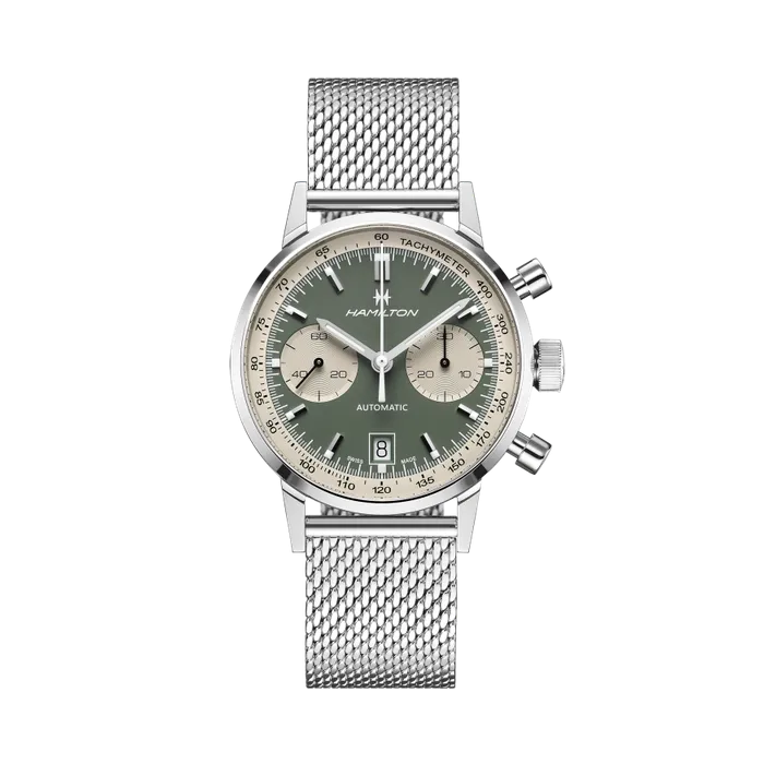 Hamilton American Classic Intra-Matic Auto Chrono 40mm Otomatik Yeşil H38416160