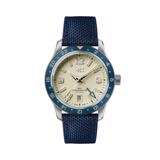 Beğenmek için çift tıkla Christopher Ward C60 Trident Biscay GMT Otomatik Bej C6039AGM1S0BW0HB Görsel 1