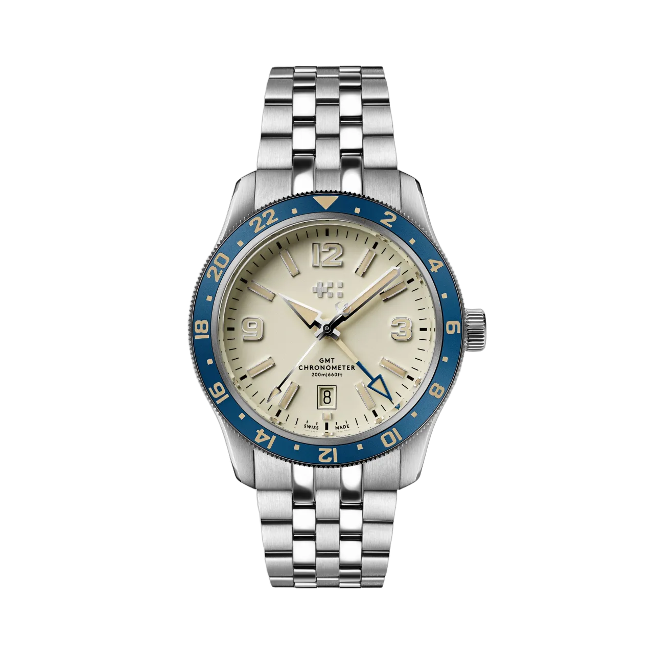 Christopher Ward C60 Trident Biscay GMT Otomatik Bej C6042AGM1S0BW0B1