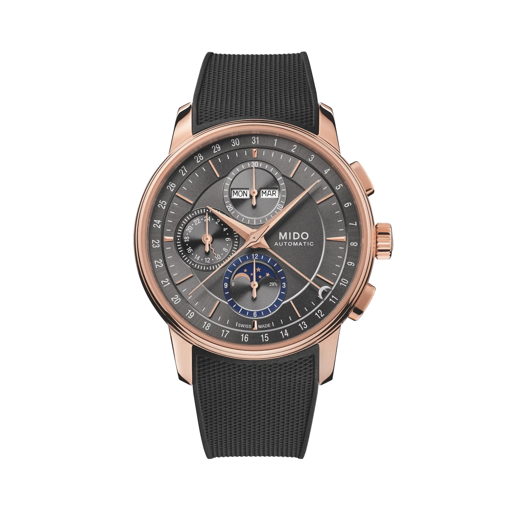 MIDO Baroncelli Chronograph Moonphase Otomatik Antrasit M0276253706100