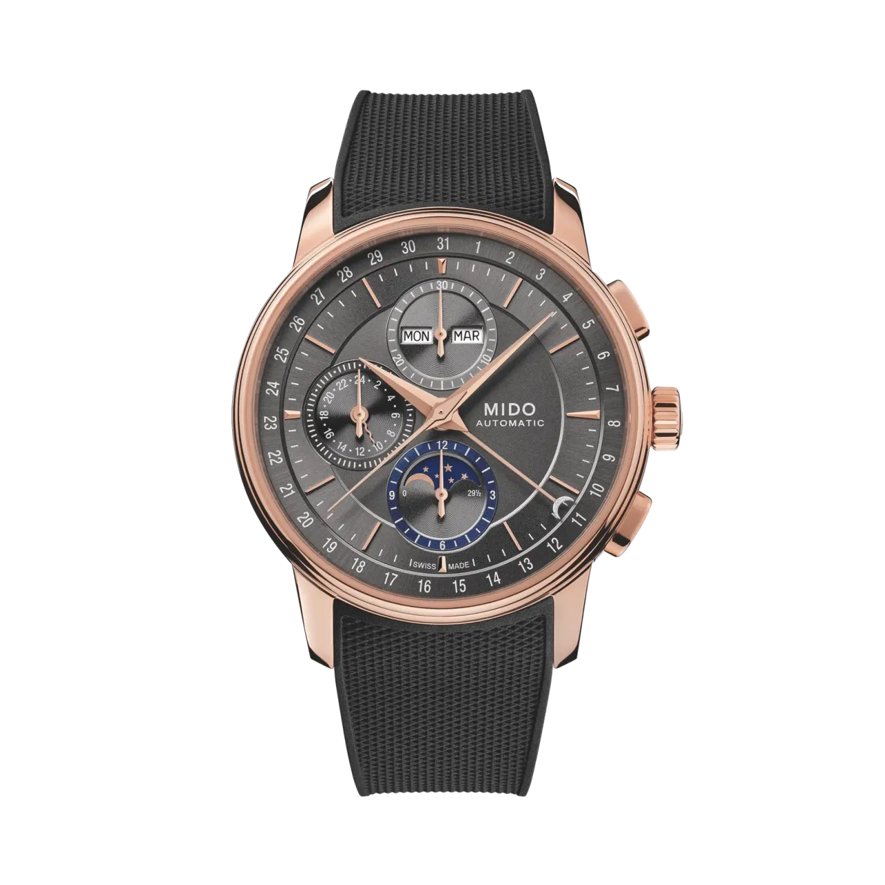 MIDO Baroncelli Chronograph Moonphase Otomatik Antrasit M0276253706100