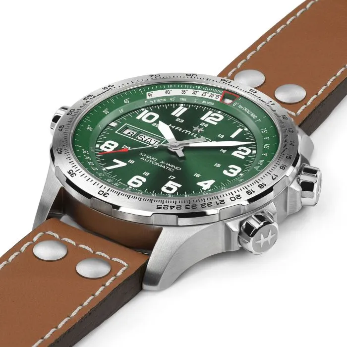 Hamilton Khaki Aviation X-Wind Day Date Auto Otomatik Yeşil H77735560 detay görseli 1