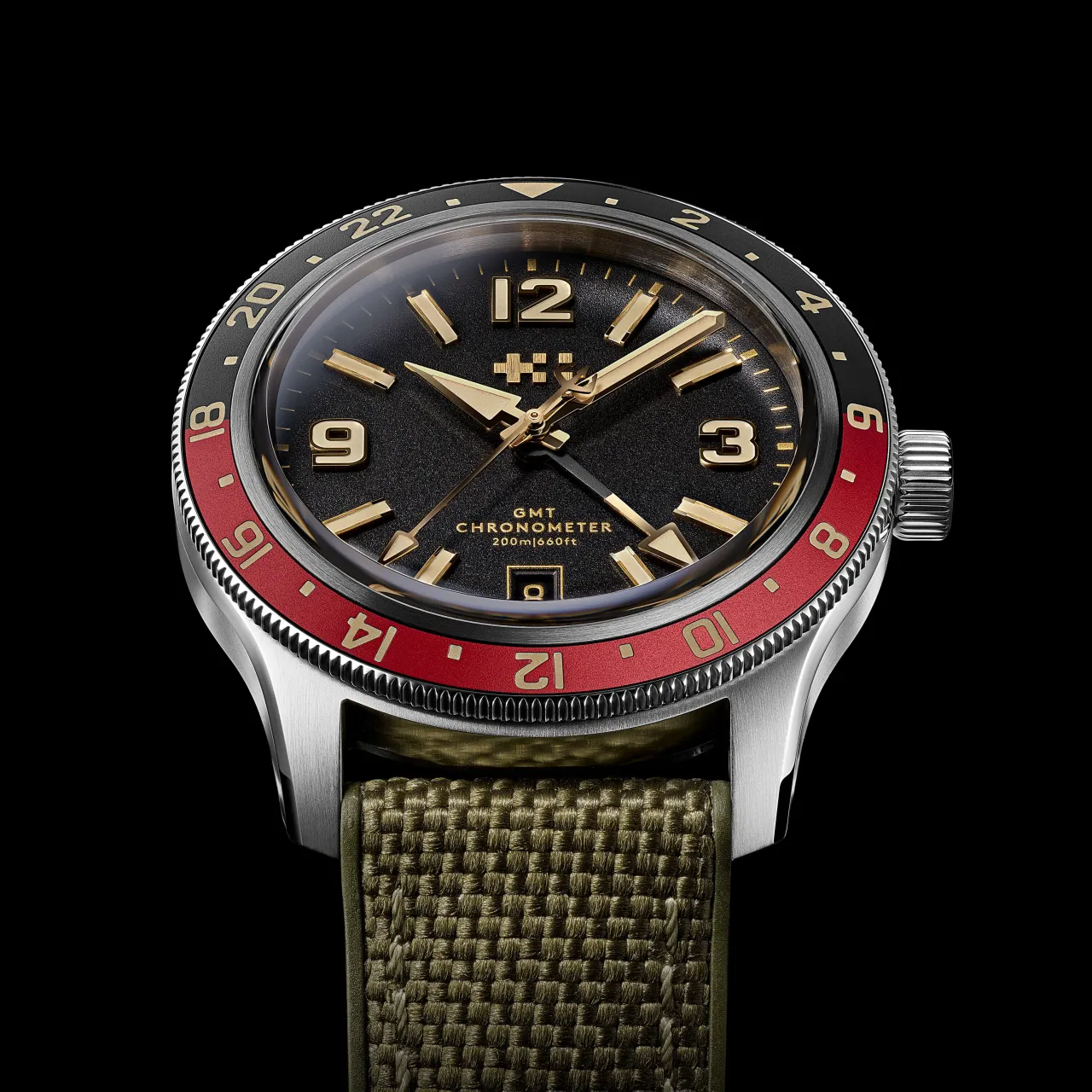 Christopher Ward C60 Trident Biscay GMT Otomatik Siyah C6039AGM1S0RK0HK detay görseli 4