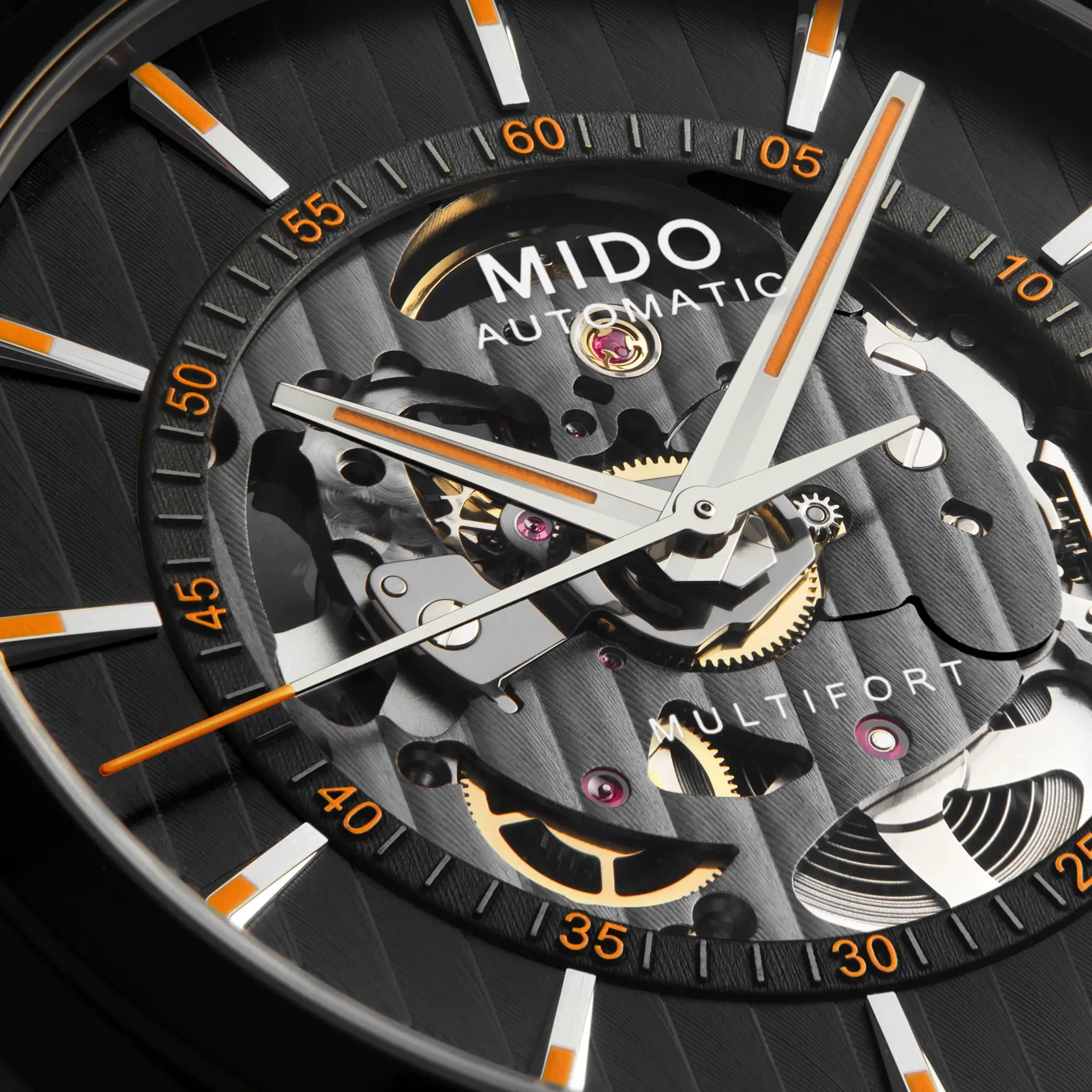 MIDO Multifort Skeleton Vertigo Otomatik Siyah M0384363705100 detay görseli 5