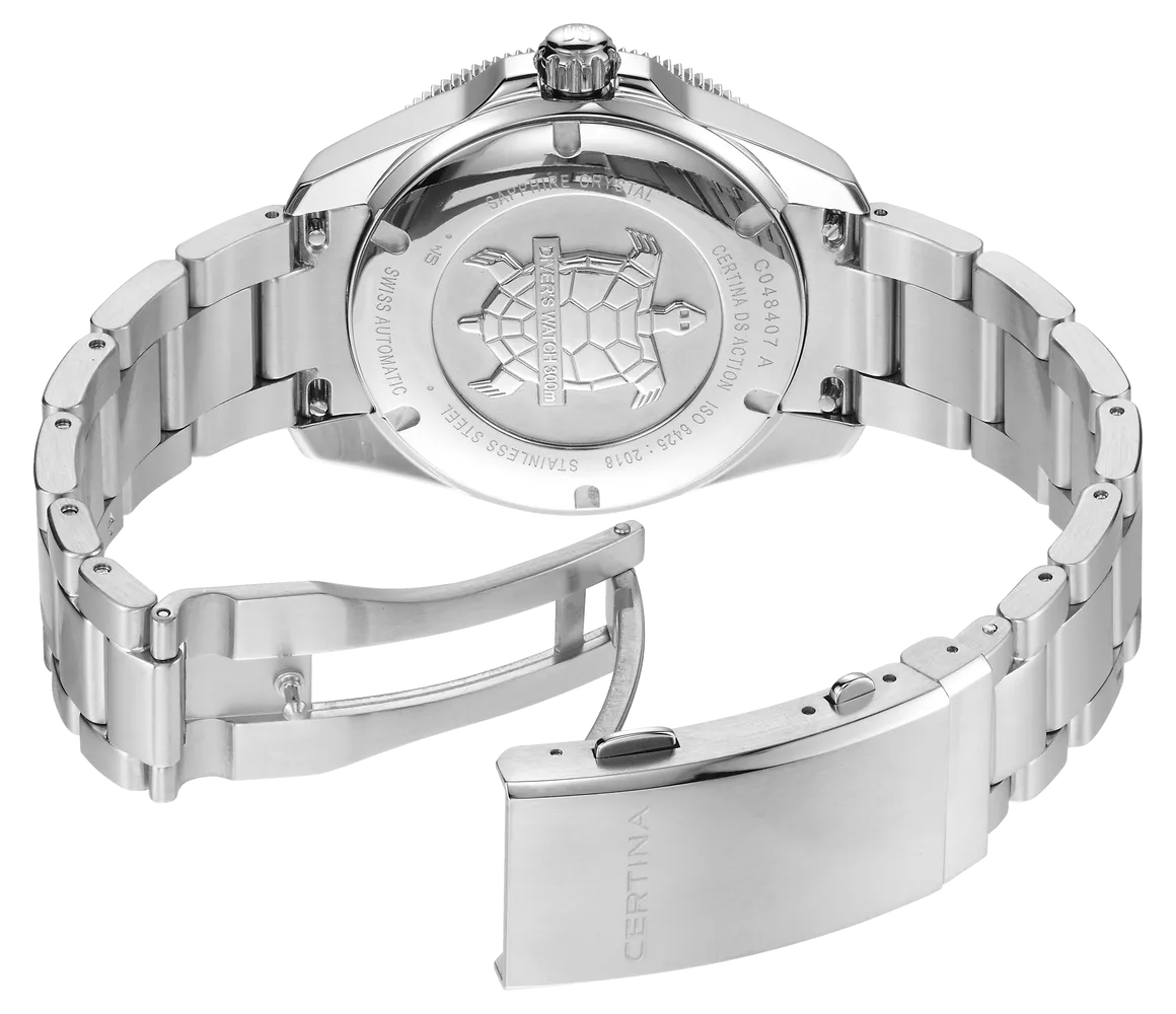 Certina DS Action Diver 40.5mm Powermatic 80 Otomatik Siyah C0484071105101 detay görseli 3