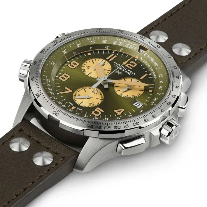 Hamilton Khaki Aviation X-Wind GMT Chrono Quartz Yeşil H77932560 detay görseli 1