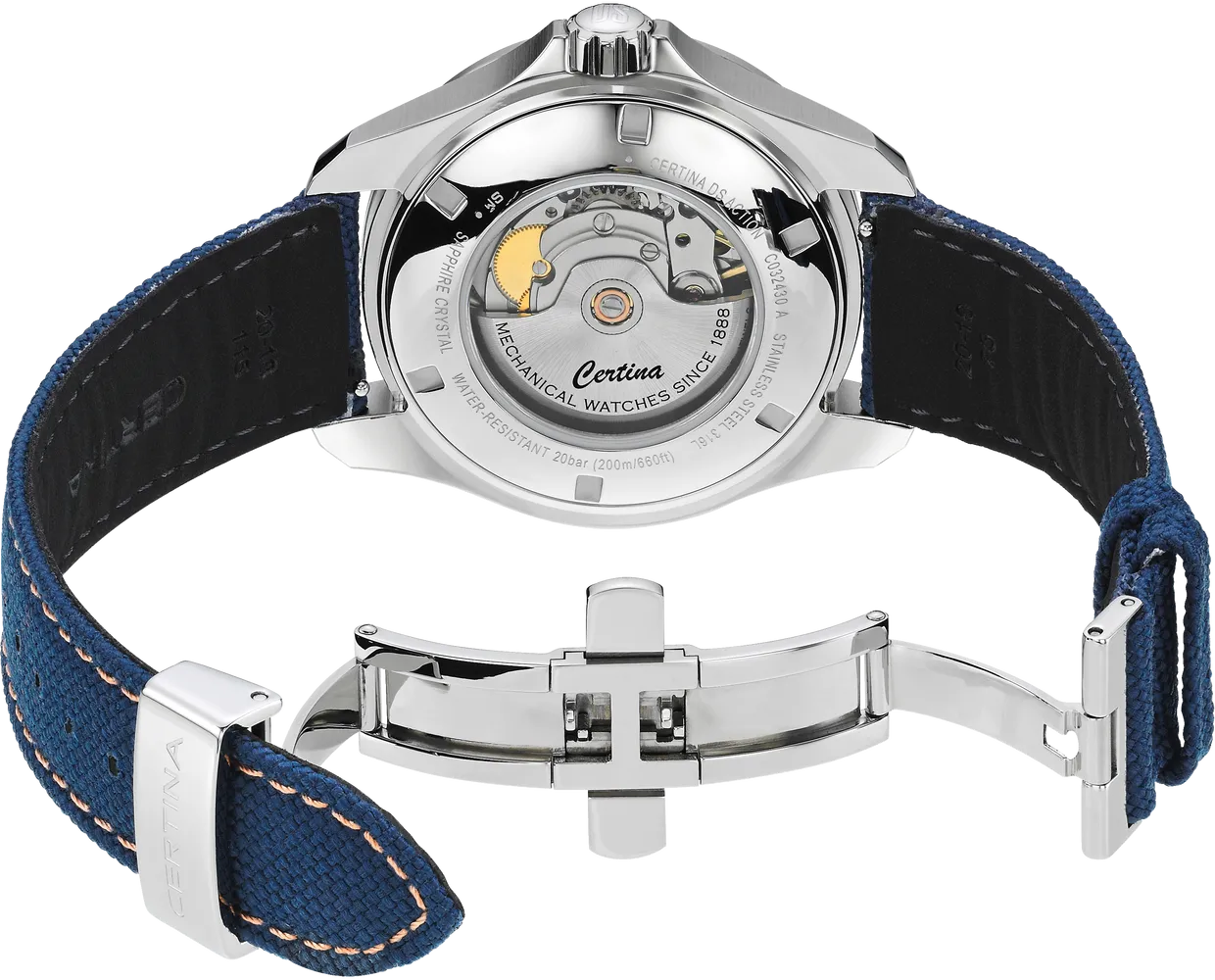 Certina DS Action Day Date Powermatic 80 Otomatik Mavi C0324301804101 detay görseli 3
